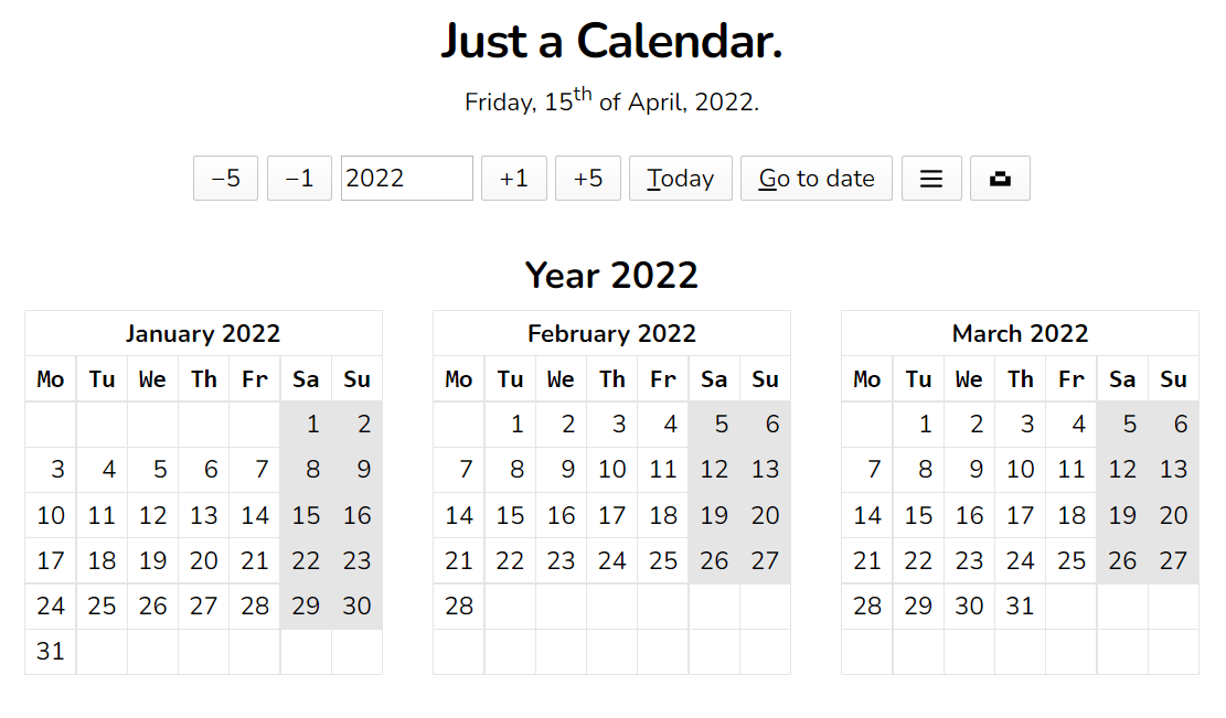 Just a Calendar